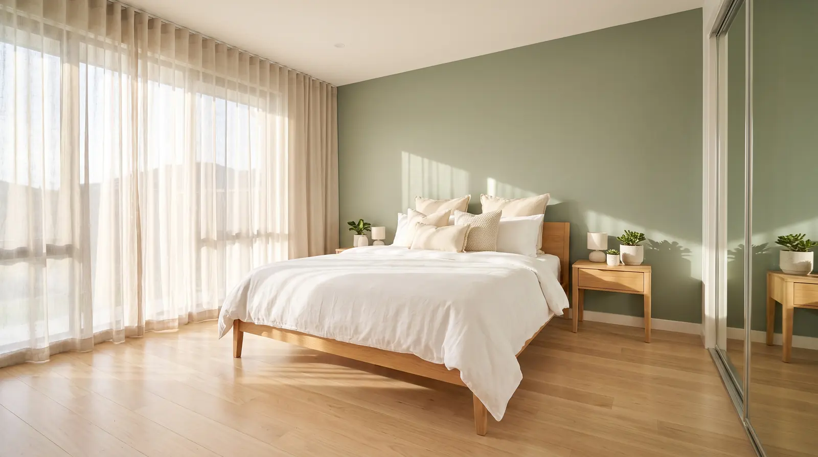 Bedroom after an end of lease clean — fresh and immaculate